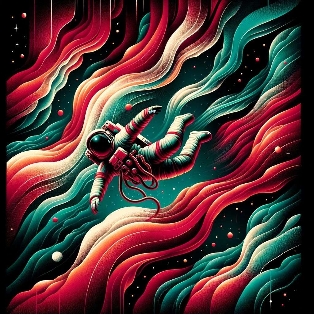 an astronaut, digital art made from colorful gradients, airbrush